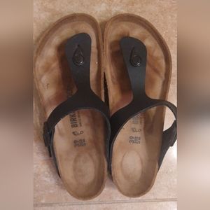 Birkenstock Gizeh Sandals in Black Birko-flor